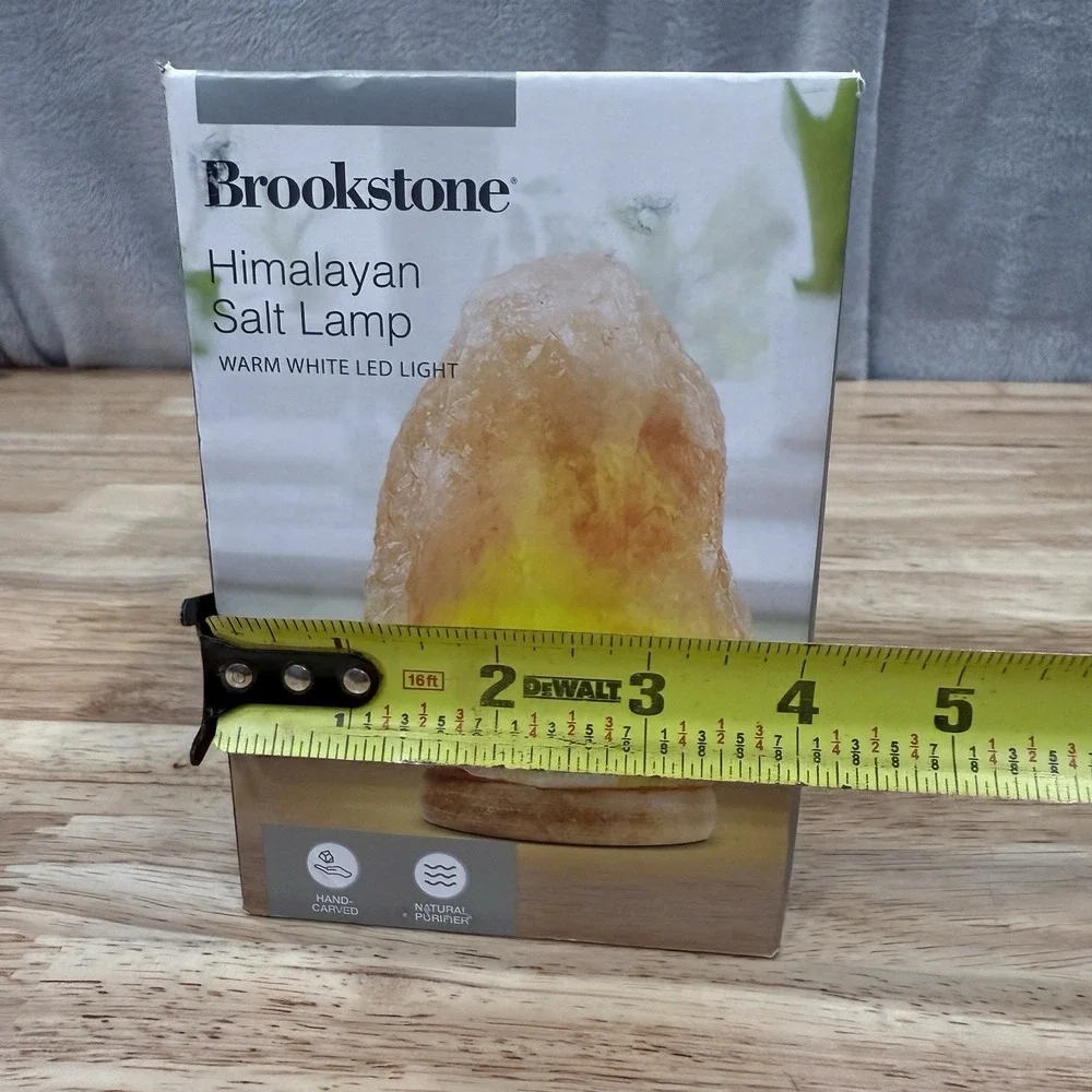 Brookstone Himalayan Salt Lamp Warm White LED Natural Glow‎ Light NWT Decor